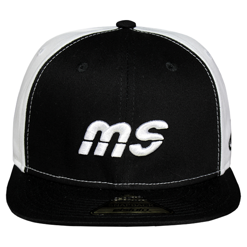 Gorra Banda MS - Snapback Bicolor Negro Blanco