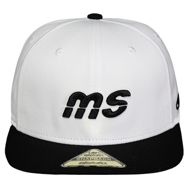 Gorra Banda MS - Snapback Bicolor Blanco Negro Logo Negro