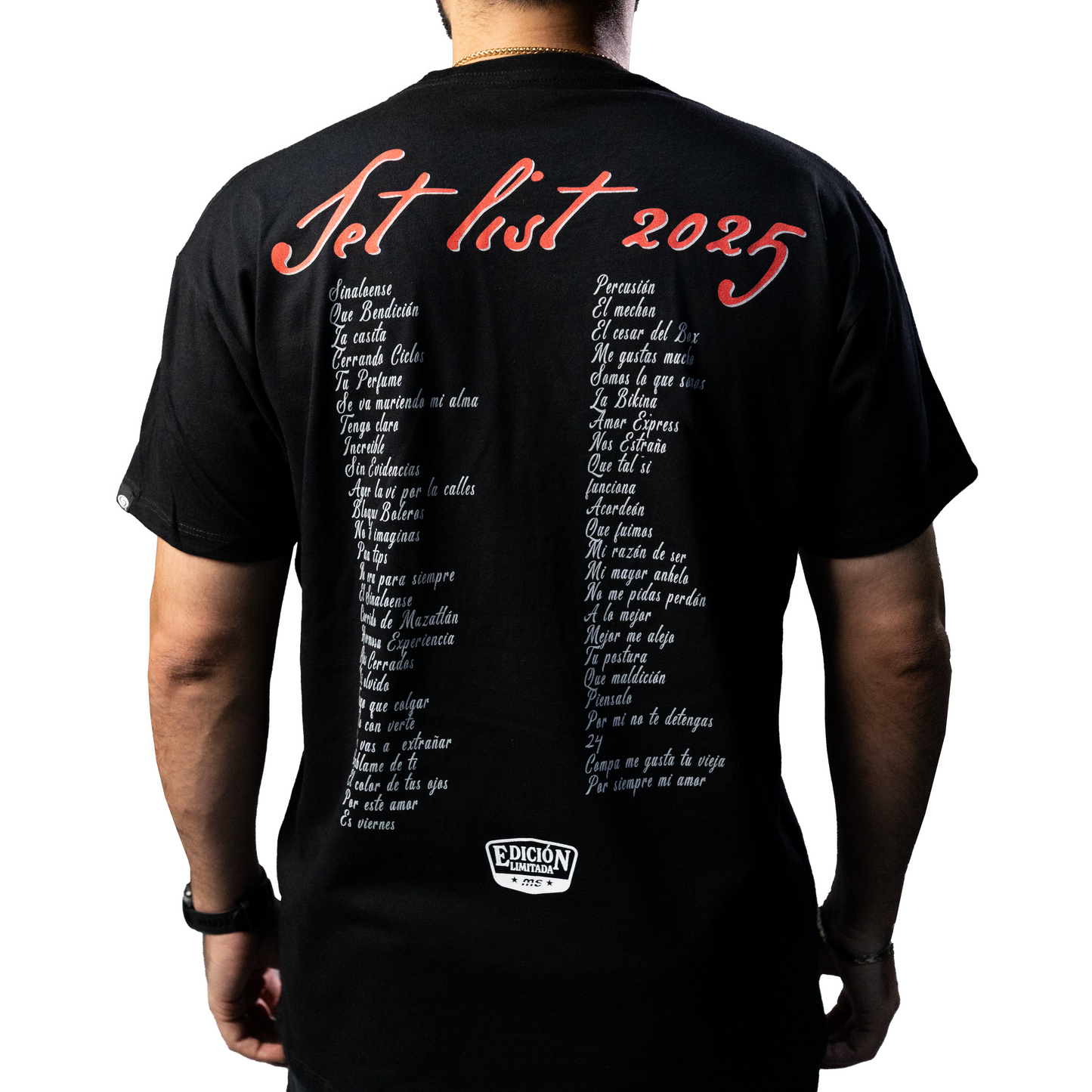 T-shirt Banda MS set list back