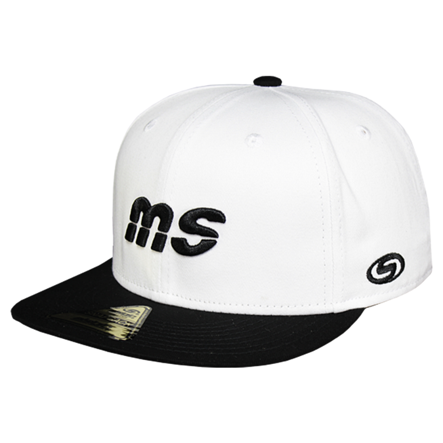 Gorra Banda MS - Snapback Bicolor Blanco Negro Logo Negro