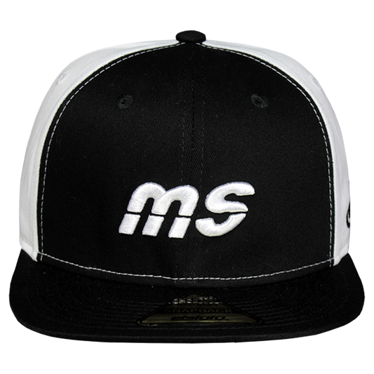 Gorra Banda MS - Snapback Bicolor Negro Blanco